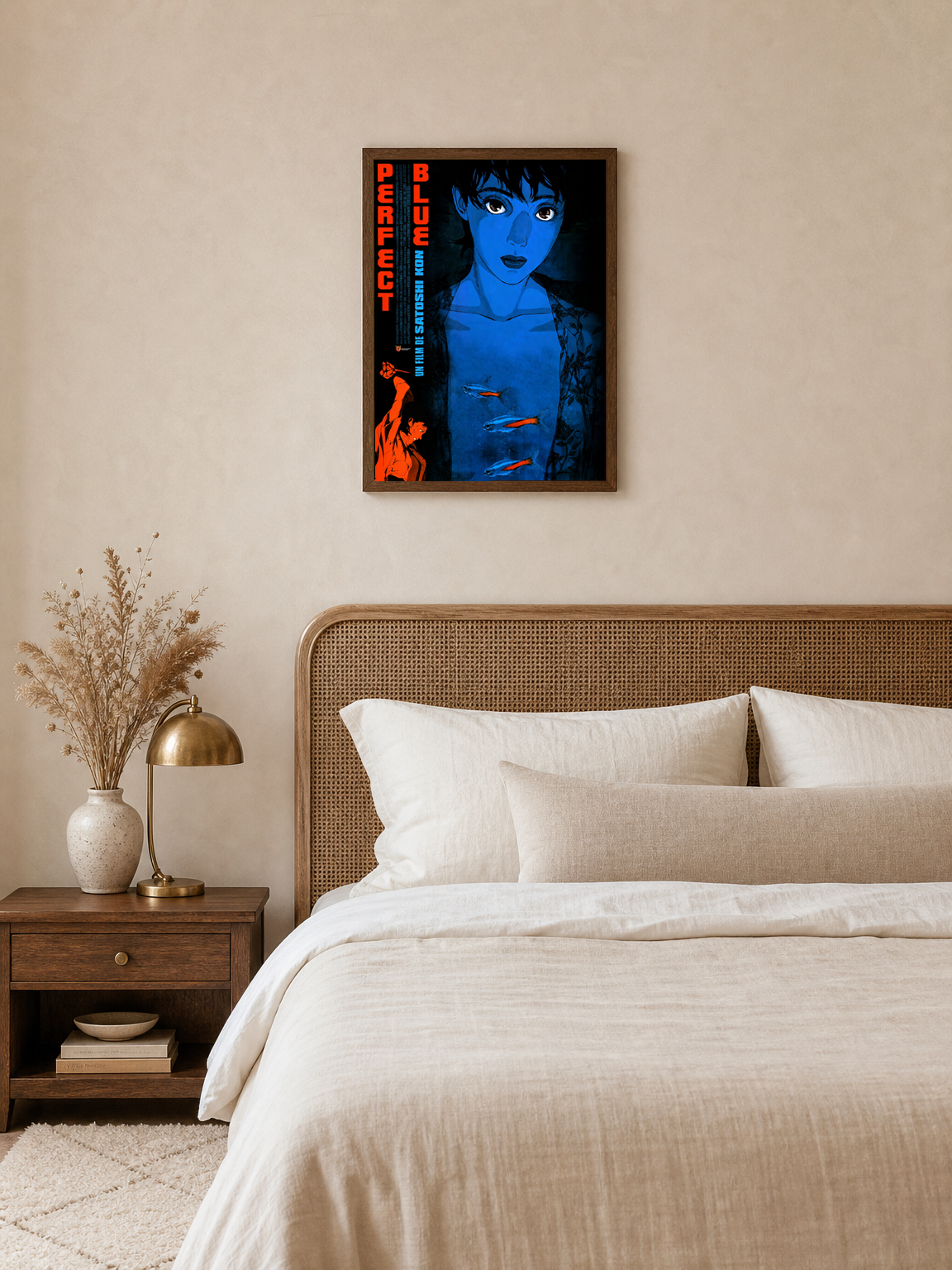 Perfect Blue Anime Wall Art Print Poster - dark wood framed