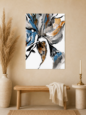 Abstract Floral Brushstroke Wall Art Print - unframed mockup