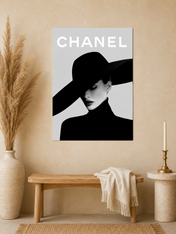 Chanel Inspired Black & White Fashion Wall Art Print - unframed mockup