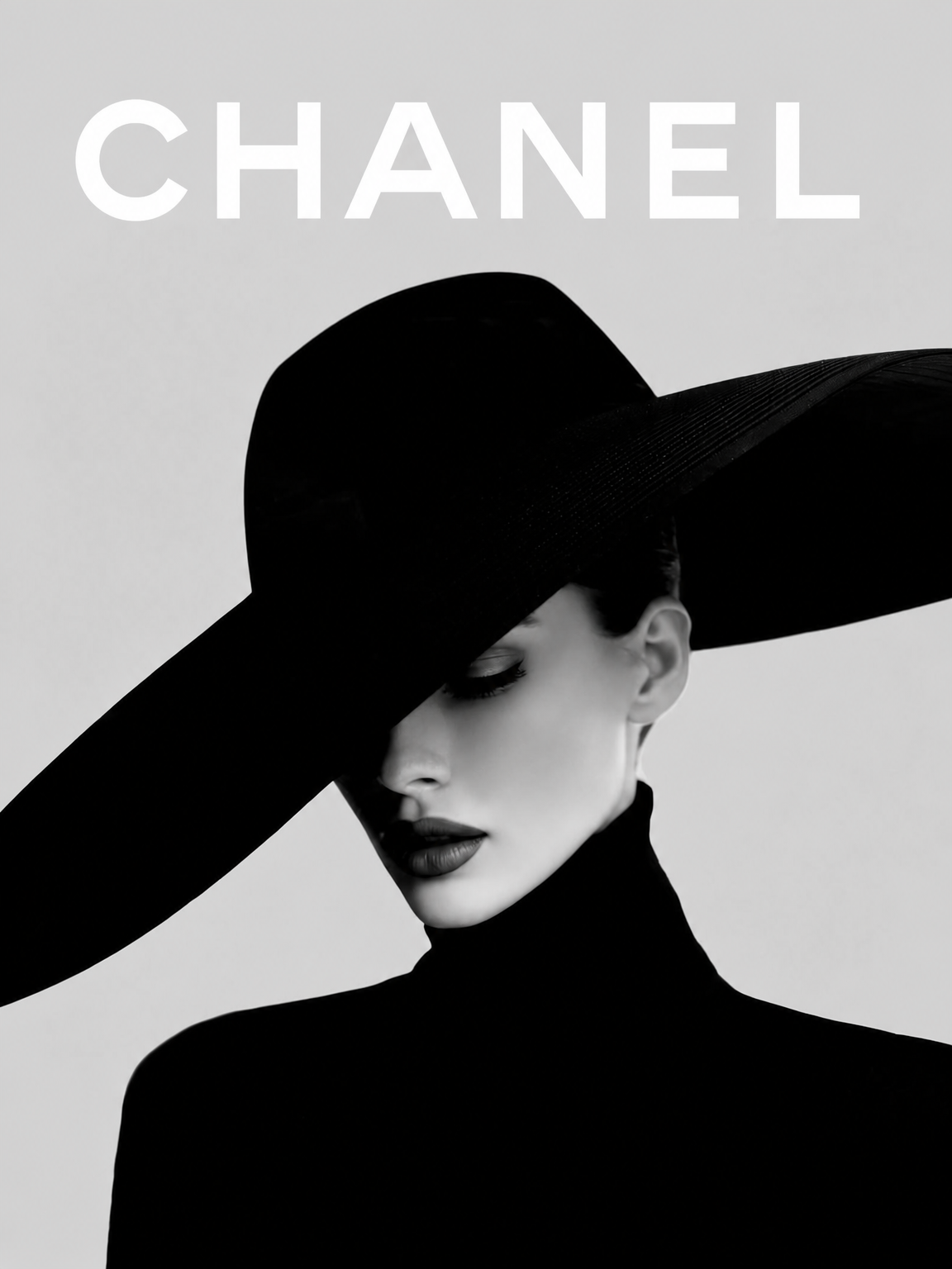 Chanel Inspired Black & White Fashion Wall Art Print - unframed
