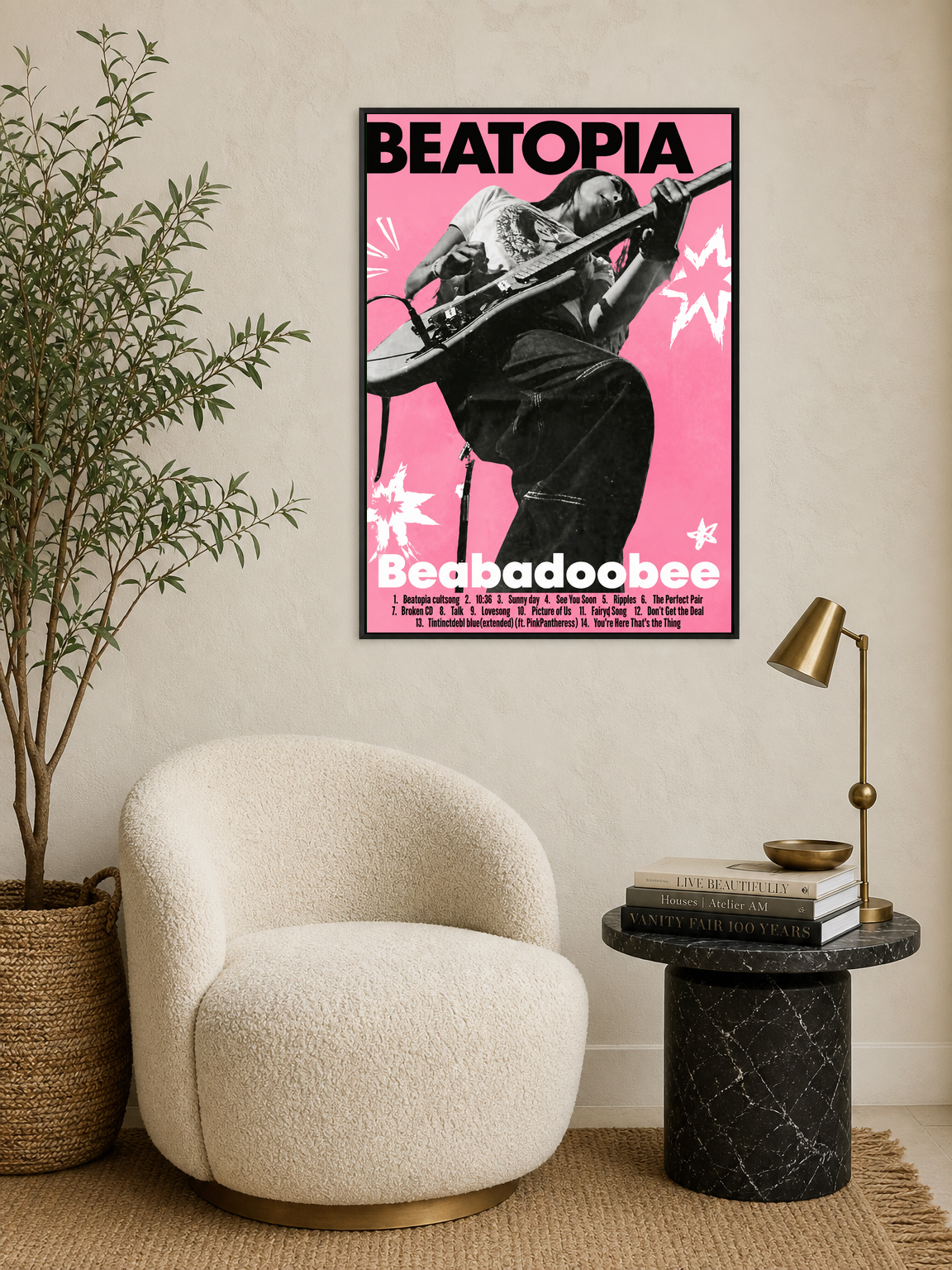 Beabadoobee Beatopia Concert Poster Wall Art Print - black framed