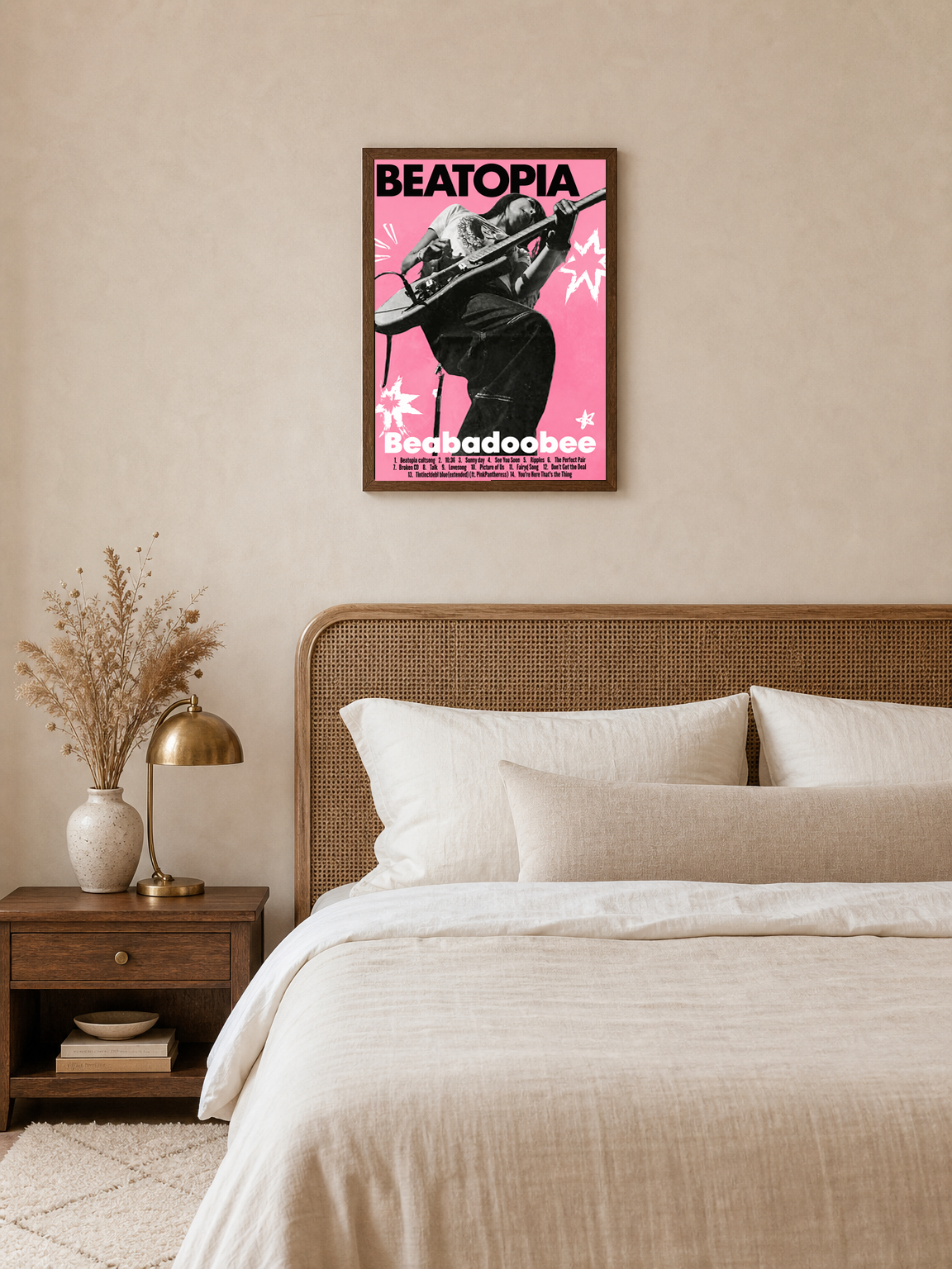 Beabadoobee Beatopia Concert Poster Wall Art Print - dark wood framed