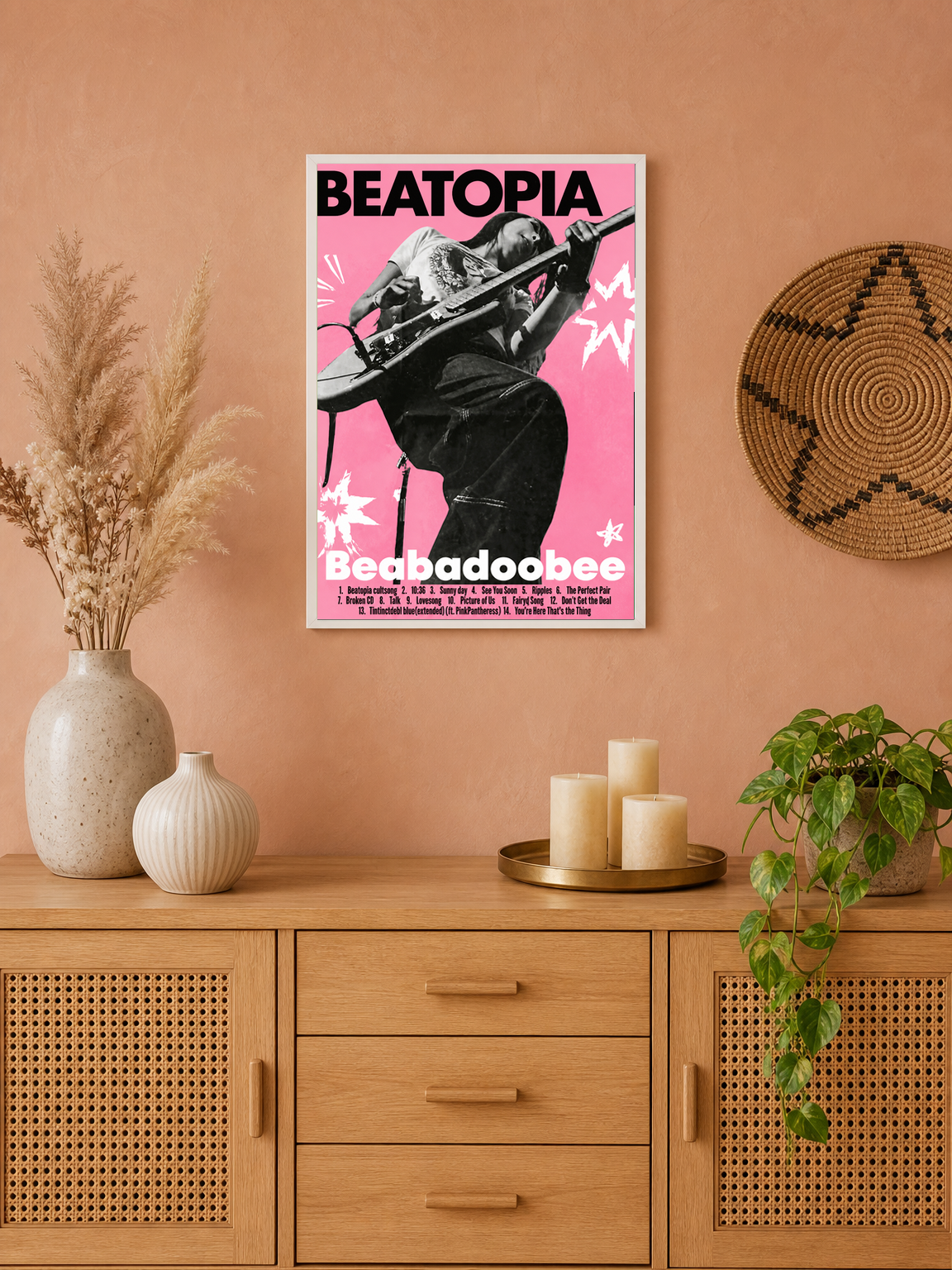 Beabadoobee Beatopia Concert Poster Wall Art Print - white framed