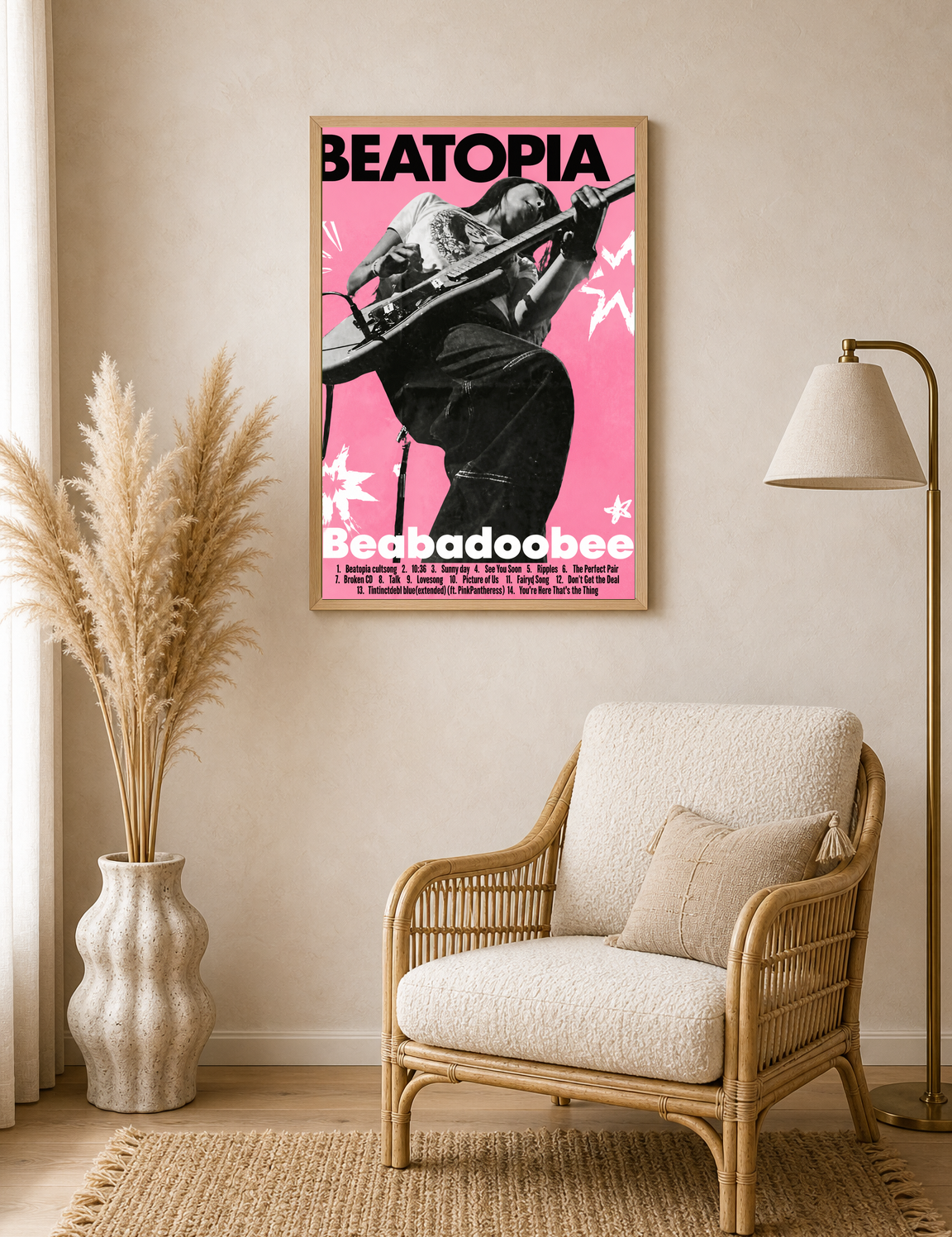 Beabadoobee Beatopia Concert Poster Wall Art Print - wood framed poster