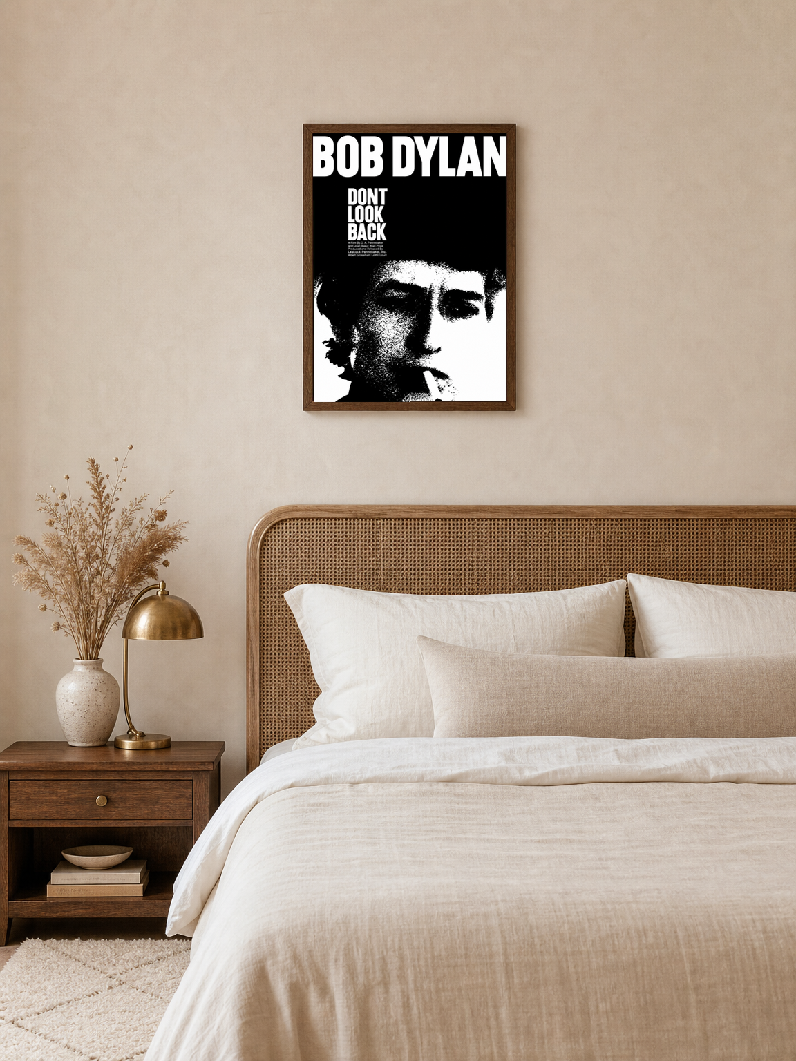 Bob Dylan Dont Look Back Poster Wall Art Print - dark wood framed