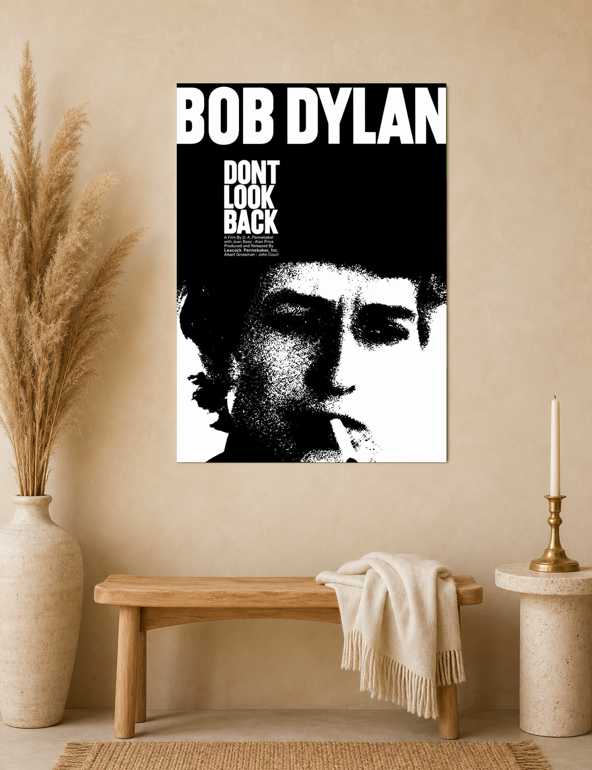 Bob Dylan Dont Look Back Poster Wall Art Print - unframed mockup