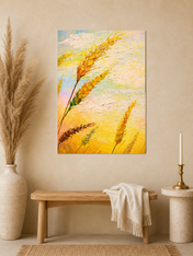 Golden Wheat Field Wall Art Print - unframed mockup