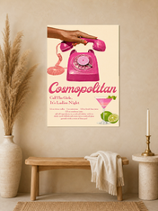 Cosmopolitan Ladies Night Cocktail Wall Art Print - unframed mockup