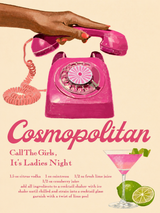 Cosmopolitan Ladies Night Cocktail Wall Art Print