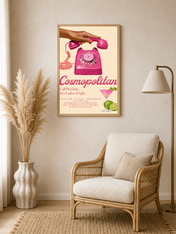 Cosmopolitan Ladies Night Cocktail Wall Art Print - wood framed poster