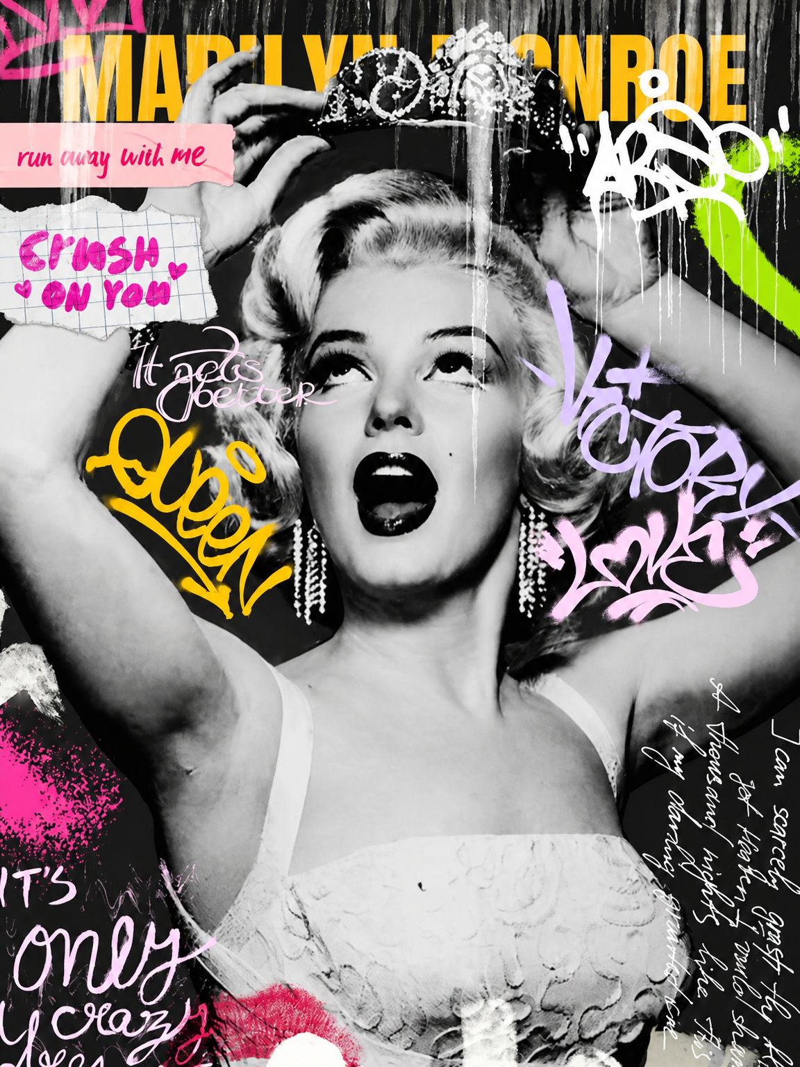 Marilyn Monroe Graffiti Pop Wall Art Print - unframed