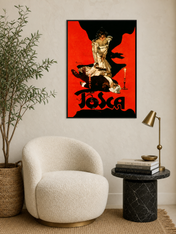 Vintage Tosca Opera Poster Wall Art Print - black framed
