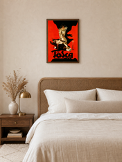 Vintage Tosca Opera Poster Wall Art Print - dark wood framed