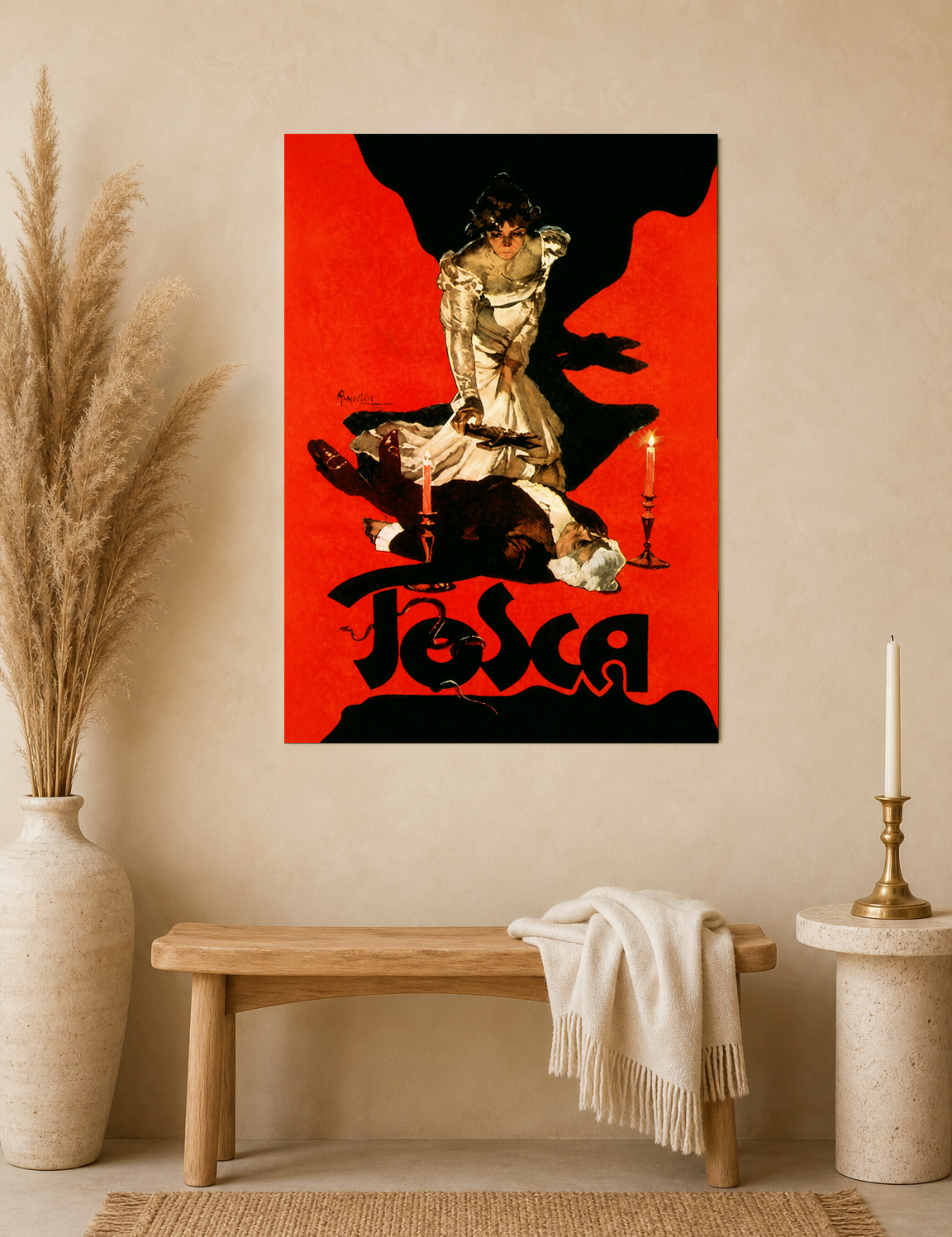 Vintage Tosca Opera Poster Wall Art Print - unframed mockup