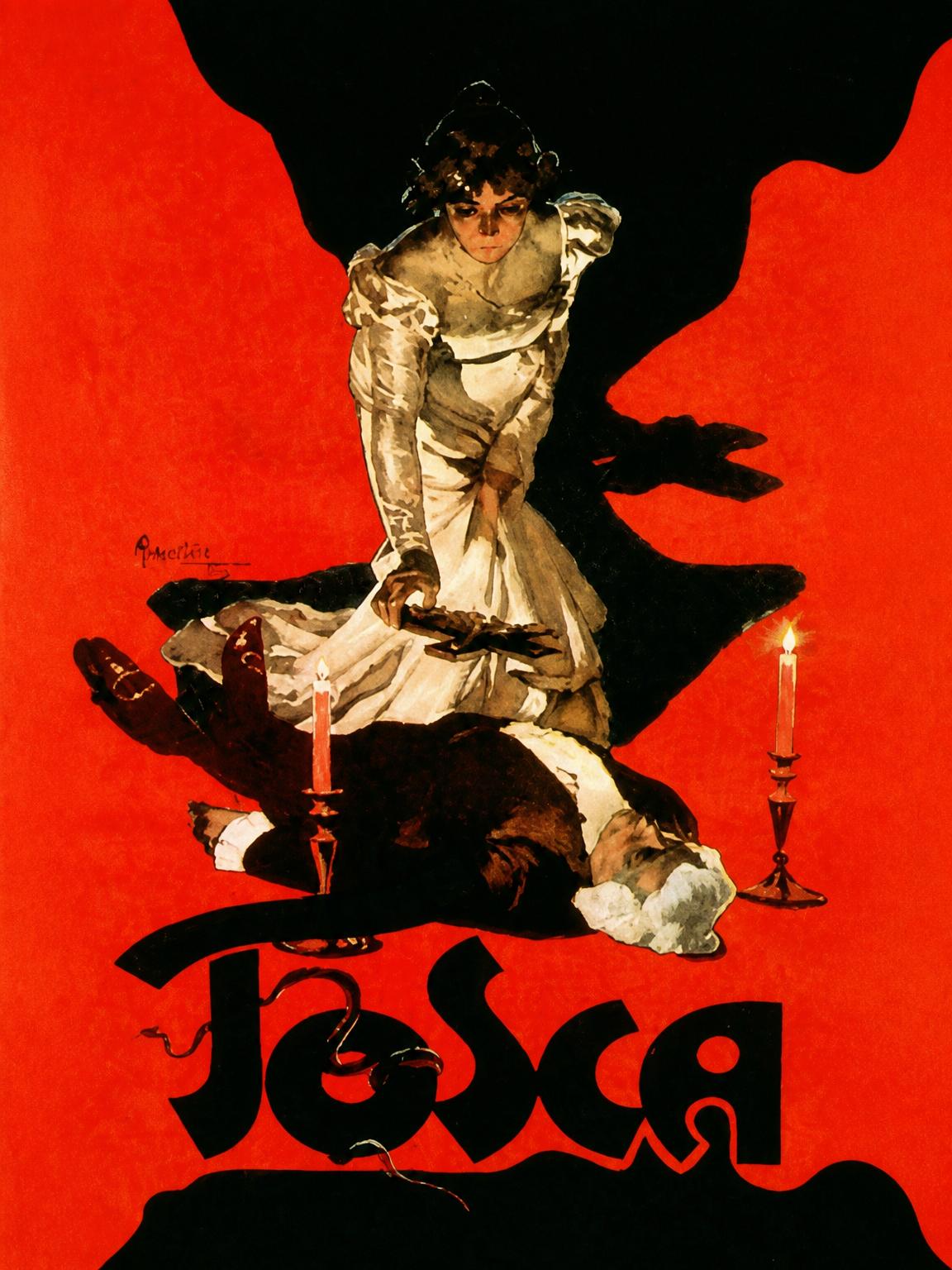 Vintage Tosca Opera Poster Wall Art Print - unframed