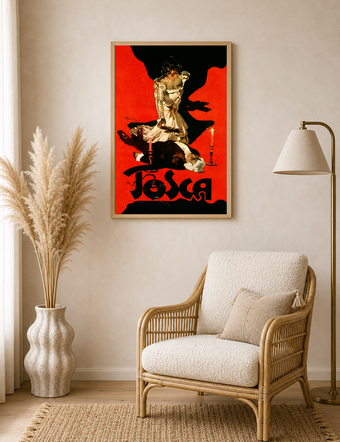 Vintage Tosca Opera Poster Wall Art Print - wood framed poster