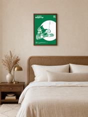 Astro Boy Kyoto Green Wall Art Print - dark wood framed