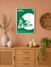 Astro Boy Kyoto Green Wall Art Print - white framed