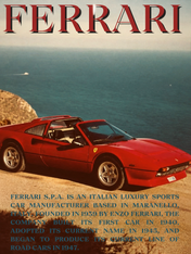 Vintage Ferrari Coastal Drive Wall Art Print - unframed