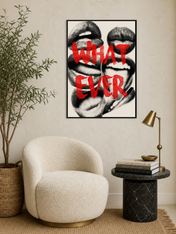 Whatever Typography Pop Art Wall Art Print - black framed