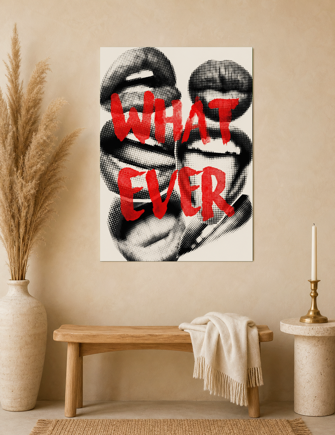 Whatever Typography Pop Art Wall Art Print - unframed mockup