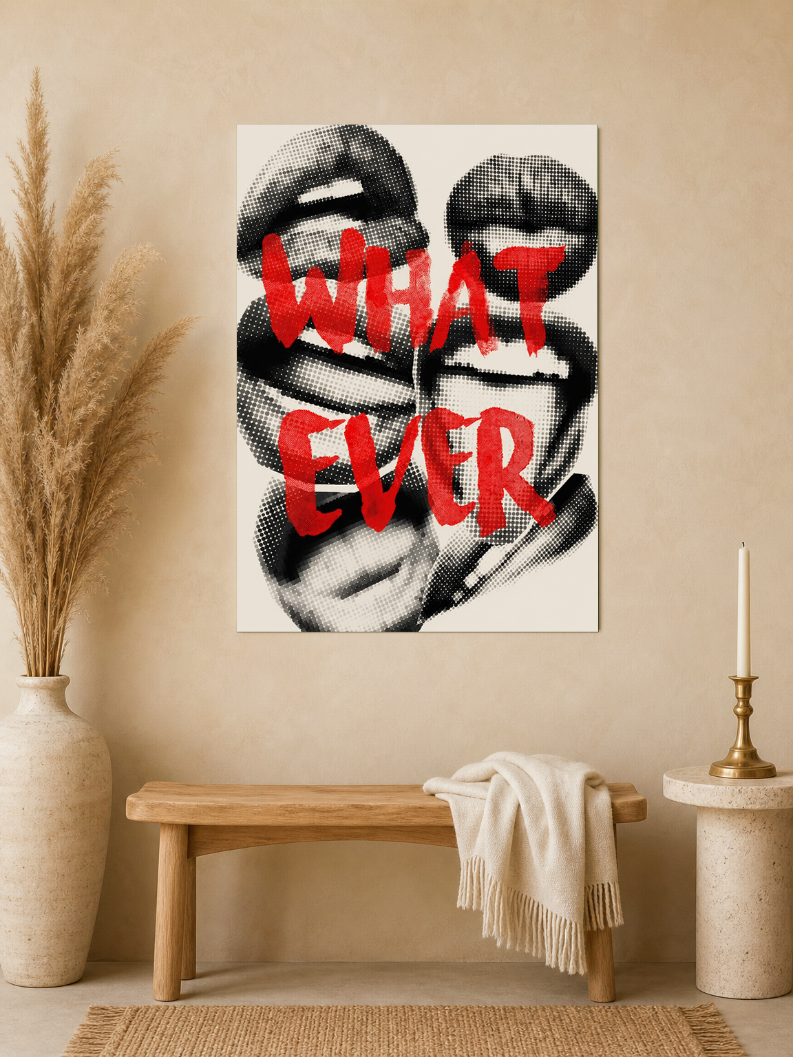 Whatever Typography Pop Art Wall Art Print - unframed mockup