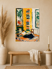 Cozy Reading Corner Wall Art Print - unframed mockup