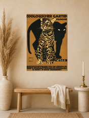 Vintage Zoologischer Garten Leopard Wall Art Print - unframed mockup