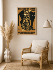 Vintage Zoologischer Garten Leopard Wall Art Print - wood framed poster