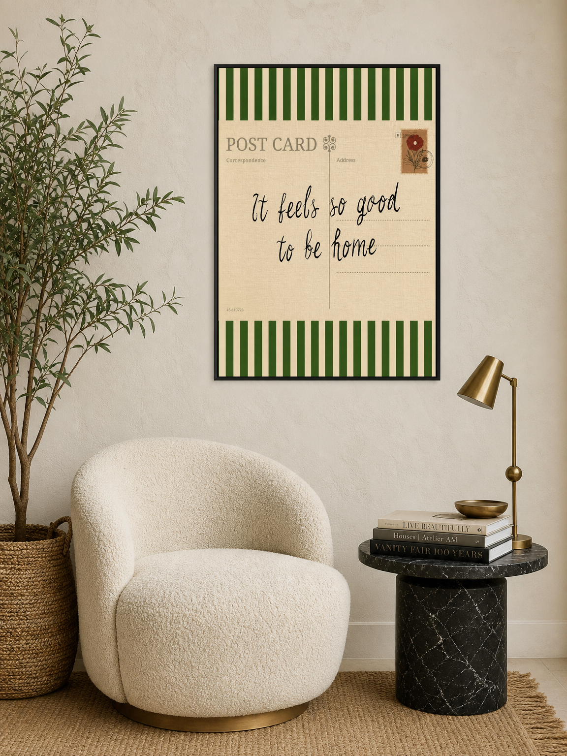 It Feels So Good To Be Home Wall Art Print - black framed