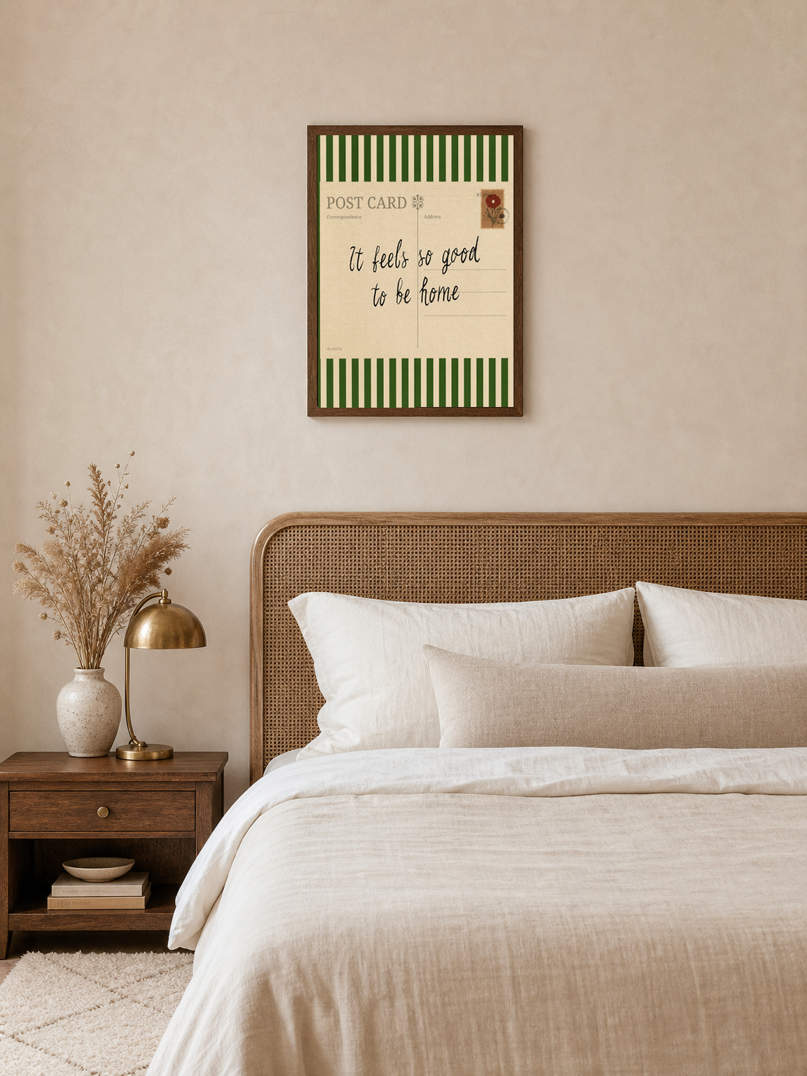 It Feels So Good To Be Home Wall Art Print - dark wood framed