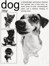 Black and White Dog Definition Wall Art Print