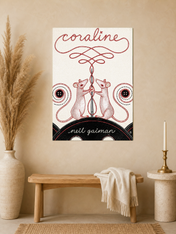 Coraline Inspired Mice Illustration Wall Art Print - unframed mockup