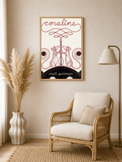 Coraline Inspired Mice Illustration Wall Art Print - wood framed poster