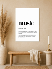 Minimalist Music Definition Wall Art Print - unframed mockup