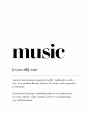 Minimalist Music Definition Wall Art Print - unframed