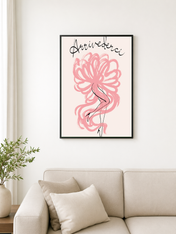 Arrivederci Feminine Line Art Wall Art Print - black framed
