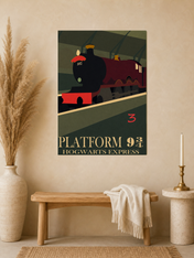 Platform 9¾ Hogwarts Express Wall Art Print - unframed mockup
