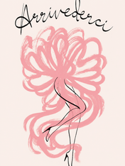 Arrivederci Feminine Line Art Wall Art Print - unframed