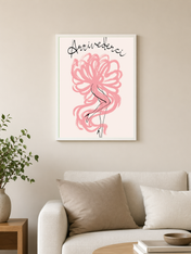 Arrivederci Feminine Line Art Wall Art Print - white framed