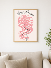 Arrivederci Feminine Line Art Wall Art Print - wood framed poster