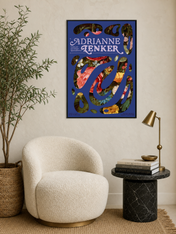 Adrianne Lenker Floral Poster Wall Art Print - black framed