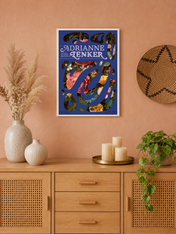 Adrianne Lenker Floral Poster Wall Art Print - white framed