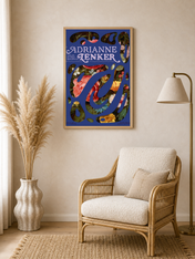 Adrianne Lenker Floral Poster Wall Art Print - wood framed poster