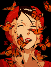 Surreal Butterfly Face Wall Art Print - unframed