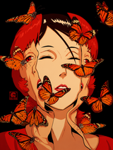 Surreal Butterfly Face Wall Art Print