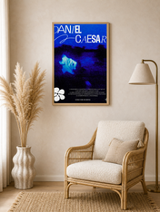 Daniel Caesar Blue Abstract Album Wall Art Print - wood framed poster
