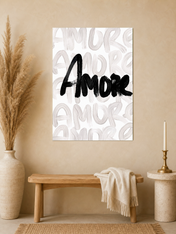 Amore Brush Script Wall Art Print - unframed mockup