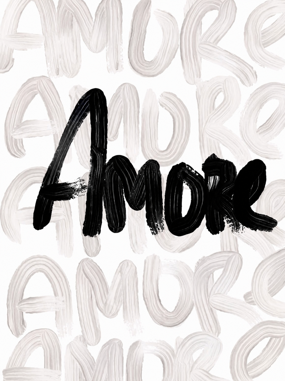 Amore Brush Script Wall Art Print - unframed
