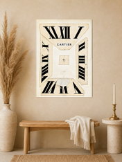 Cartier Roman Numeral Clock Wall Art Print - unframed mockup